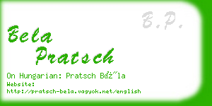 bela pratsch business card